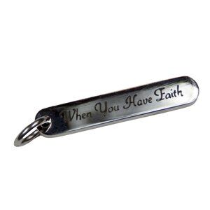 Inox Women's Stainless Steel Small Bar Pendant with Motivational Quote